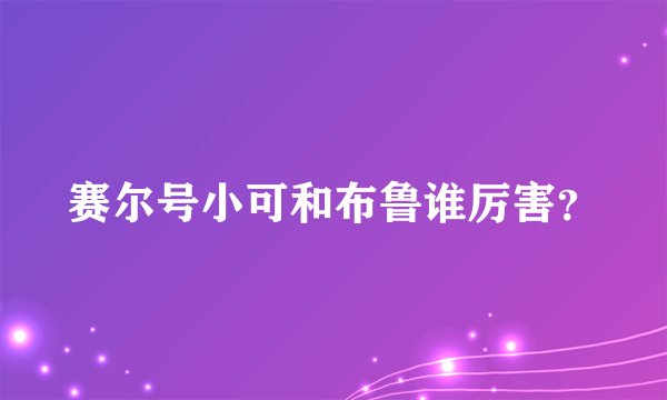 赛尔号小可和布鲁谁厉害？