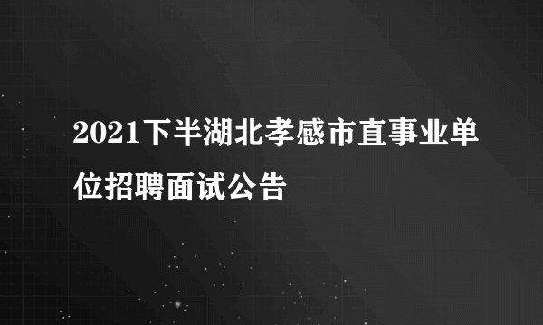 2021下半湖北孝感市直事业单位招聘面试公告