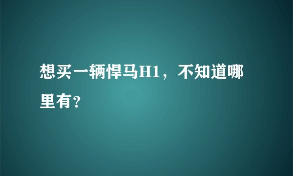 想买一辆悍马H1，不知道哪里有？