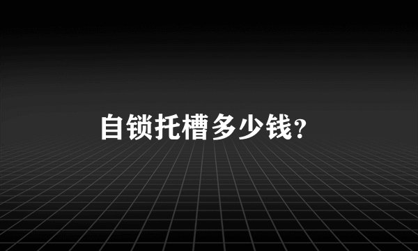 自锁托槽多少钱？