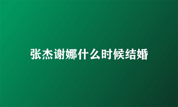 张杰谢娜什么时候结婚