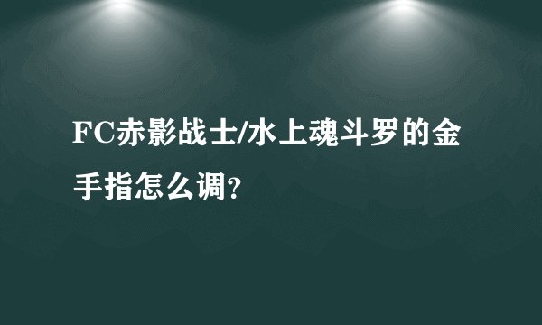 FC赤影战士/水上魂斗罗的金手指怎么调？