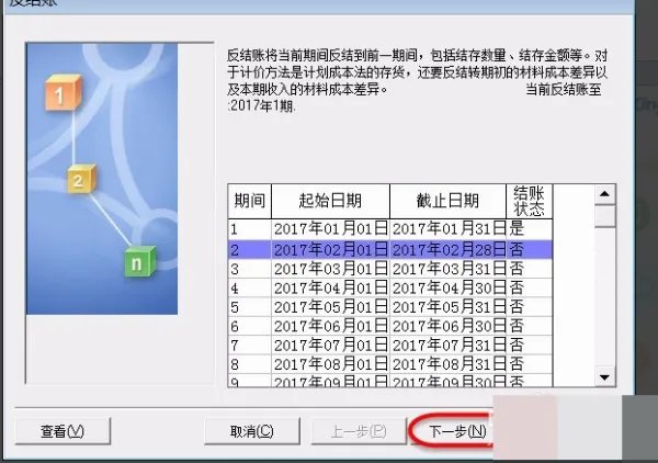 金蝶迷你版怎样反结账反过帐?