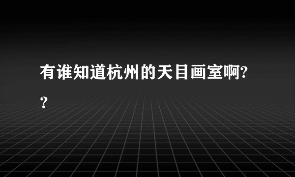 有谁知道杭州的天目画室啊? ?