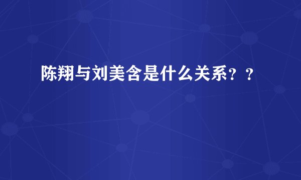 陈翔与刘美含是什么关系??