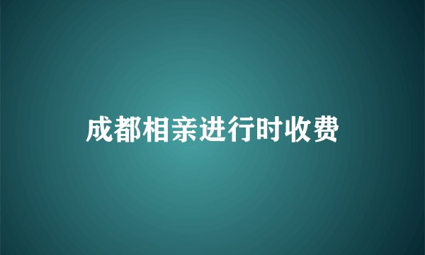 成都相亲进行时收费