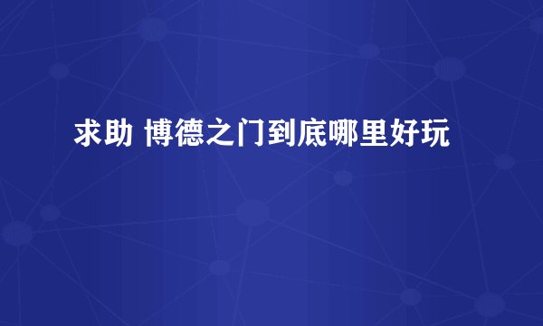 求助 博德之门到底哪里好玩