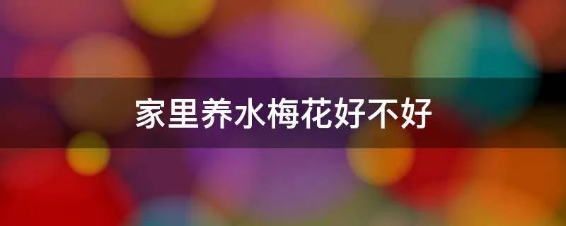 家里养水梅花好不好