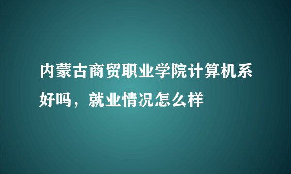 内蒙古商贸职业学院计算机系好吗,就业情况怎么样