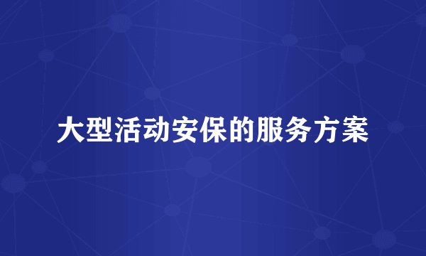 大型活动安保的服务方案