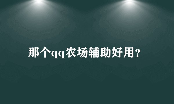 那个qq农场辅助好用？