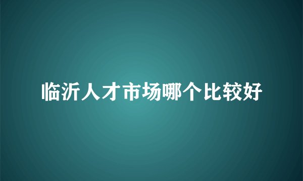 临沂人才市场哪个比较好