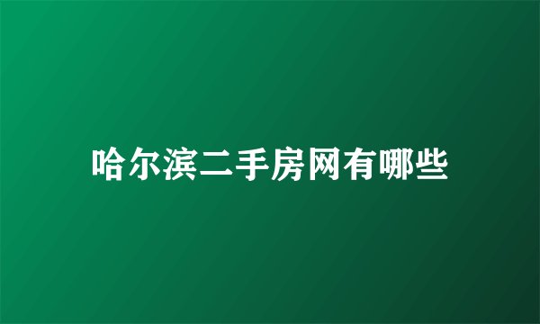哈尔滨二手房网有哪些