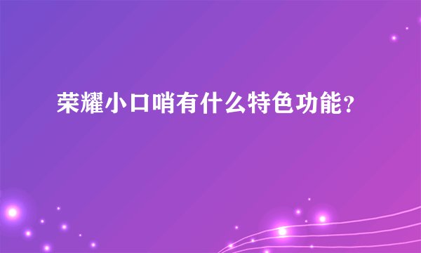 荣耀小口哨有什么特色功能？