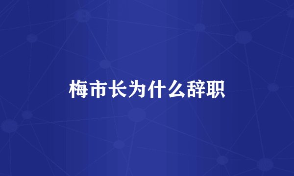 梅市长为什么辞职