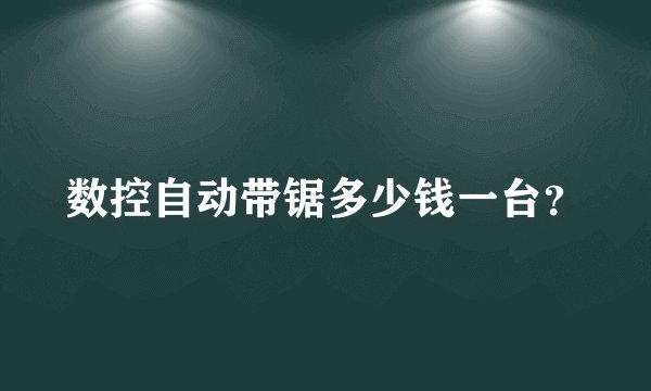 数控自动带锯多少钱一台？