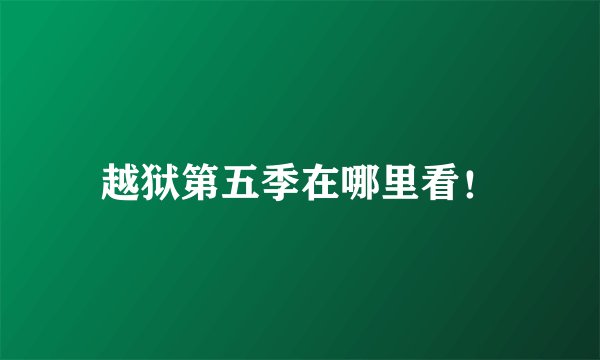 越狱第五季在哪里看！