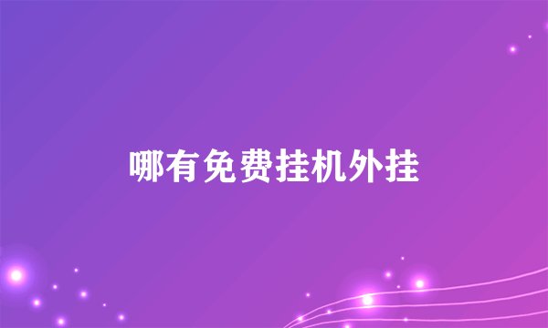 哪有免费挂机外挂