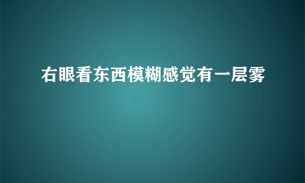 右眼看东西模糊感觉有一层雾
