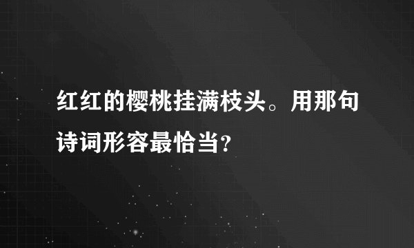 红红的樱桃挂满枝头。用那句诗词形容最恰当?