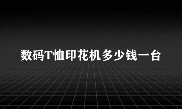 数码T恤印花机多少钱一台