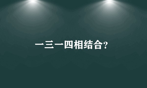 一三一四相结合？
