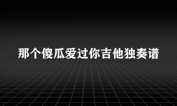 那个傻瓜爱过你吉他独奏谱