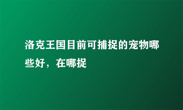 洛克王国目前可捕捉的宠物哪些好，在哪捉