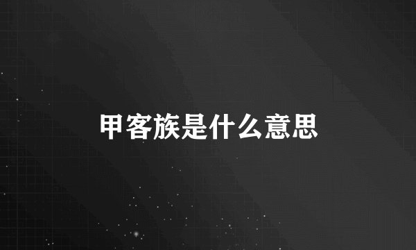 甲客族是什么意思