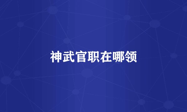 神武官职在哪领