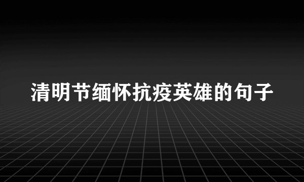 清明节缅怀抗疫英雄的句子