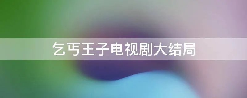 乞丐王子电视剧大结局