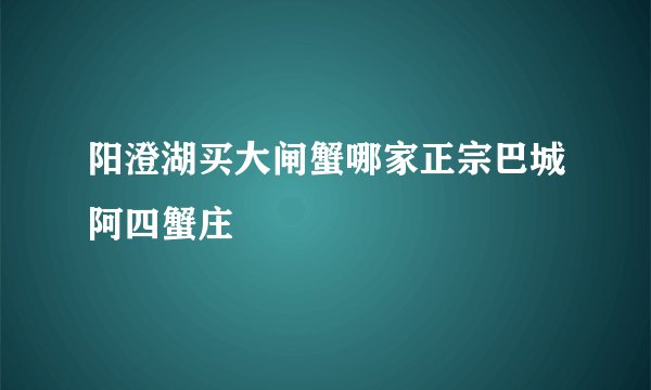 阳澄湖买大闸蟹哪家正宗巴城阿四蟹庄
