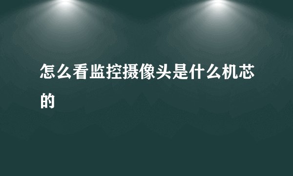 怎么看监控摄像头是什么机芯的