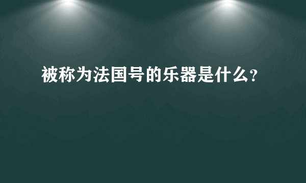 被称为法国号的乐器是什么？