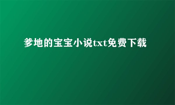 爹地的宝宝小说txt免费下载