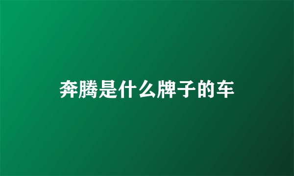 奔腾是什么牌子的车