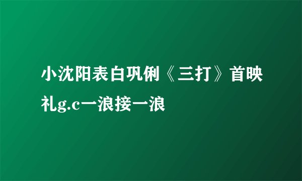 小沈阳表白巩俐《三打》首映礼g.c一浪接一浪