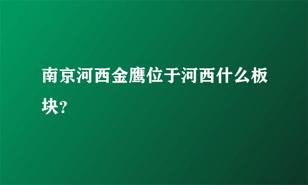 南京河西金鹰位于河西什么板块？