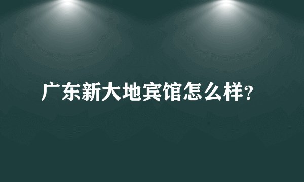 广东新大地宾馆怎么样?