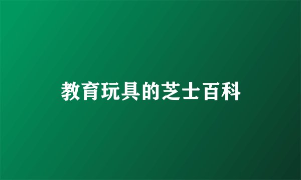 教育玩具的芝士百科