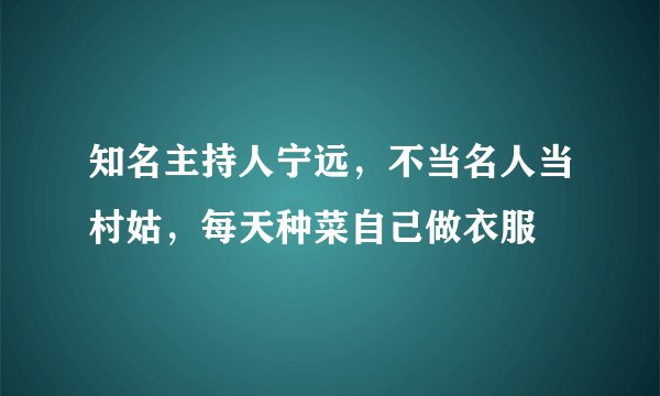 知名主持人宁远，不当名人当村姑，每天种菜自己做衣服