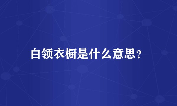 白领衣橱是什么意思？