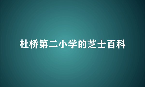 杜桥第二小学的芝士百科