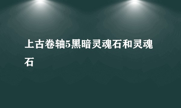 上古卷轴5黑暗灵魂石和灵魂石