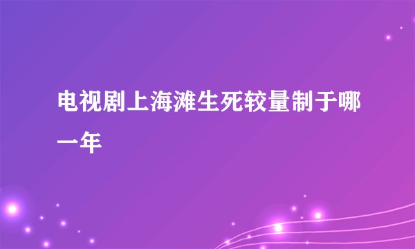 电视剧上海滩生死较量制于哪一年