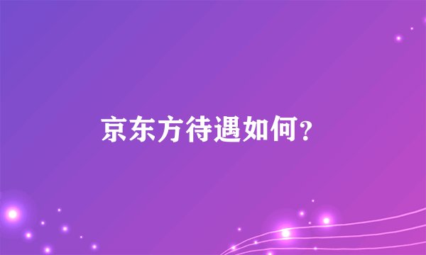京东方待遇如何?