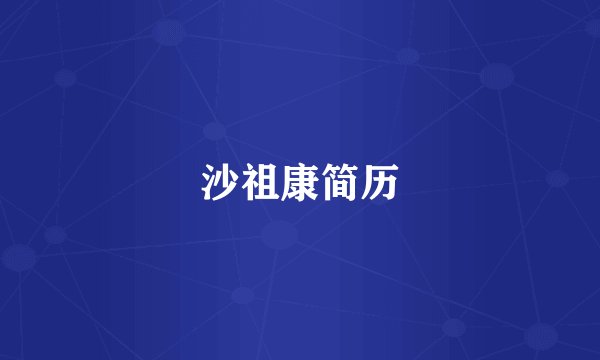 沙祖康简历
