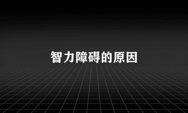 智力障碍的原因