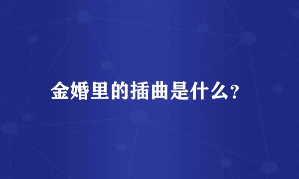 金婚里的插曲是什么?